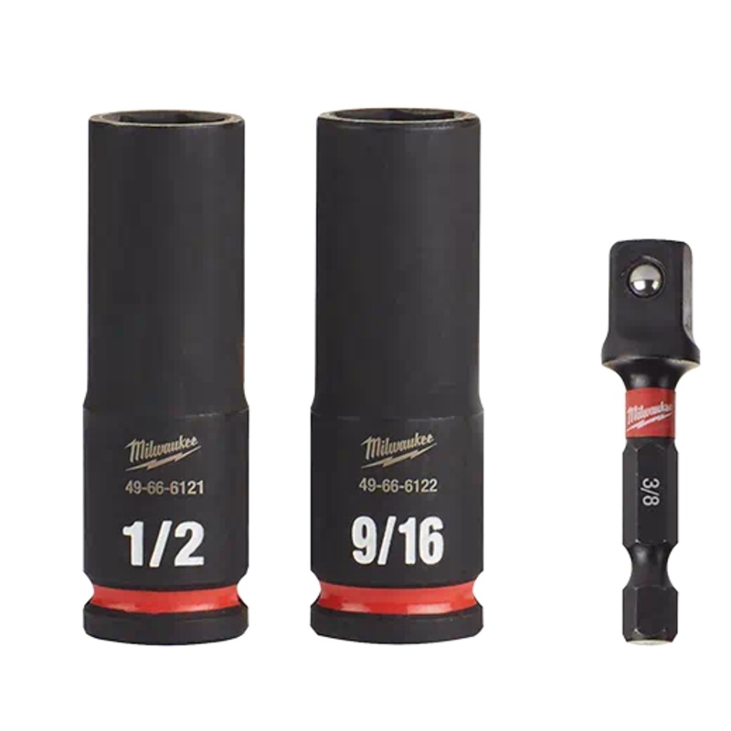 MILWAUKEE 3 PC. SHOCKWAVE IMPACT DUTY 3/8" Drive SAE Deep 6 Point Socket Set