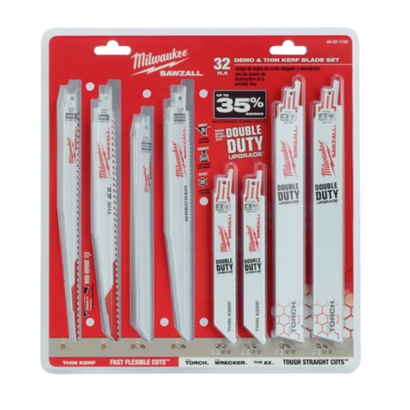 MILWAUKEE SAWZALL Demolition & Standard Blade Set (32 PIECE)