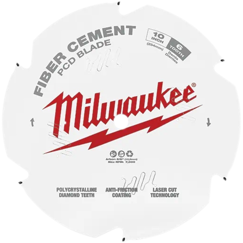 MILWAUKEE 10" 6T Circular Saw Fiber Cement Blade