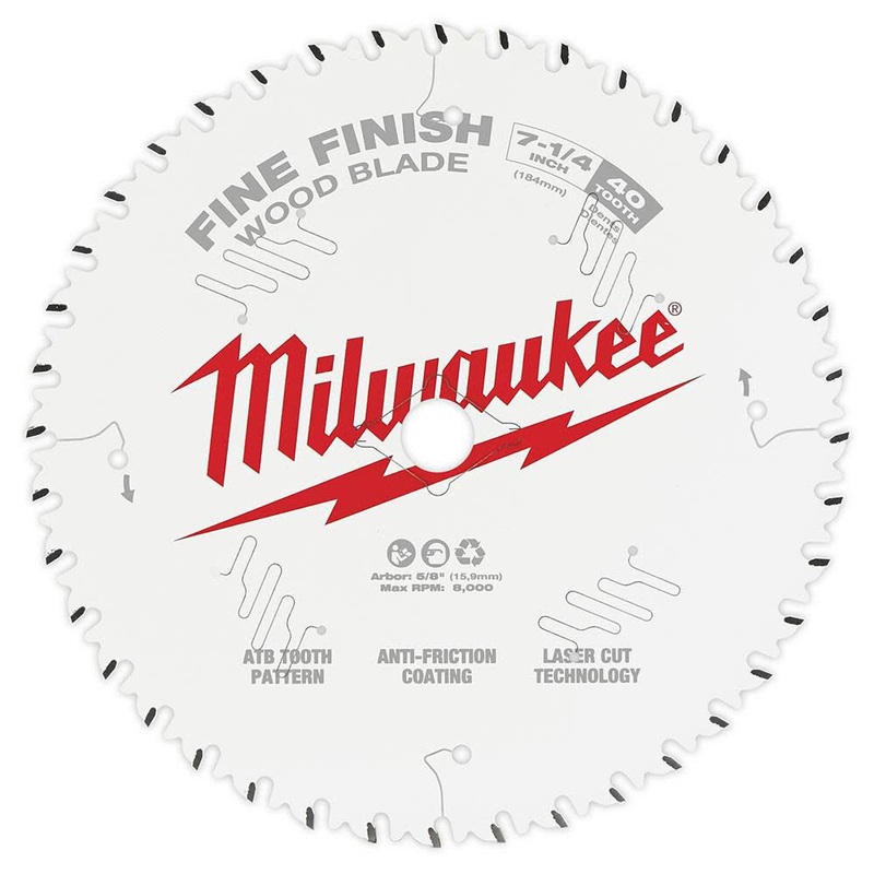 MILWAUKEE 7-1/4" 40T Circular Saw Wood Cutting Blade