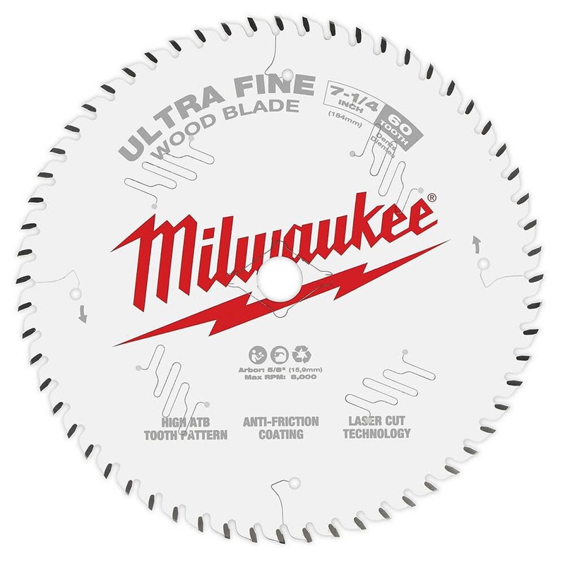 MILWAUKEE 7-1/4" 60T Circular Saw Wood Cutting Blade