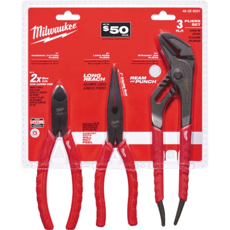 MILWAUKEE Comfort Grip Pliers Kit - 3 PC.
