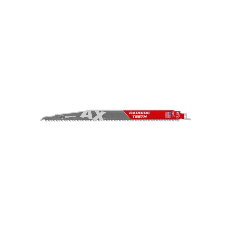 MILWAUKEE 12" 5 TPI AX Nail Embedded Wood SAWZALL Blade w/ Carbide Teeth