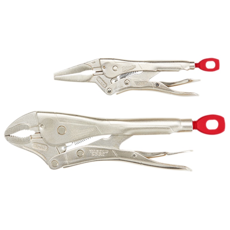 MILWAUKEE 2 PC. 10" Curved Jaw & 6" Long Nose TORQUE LOCK Locking Pliers Set