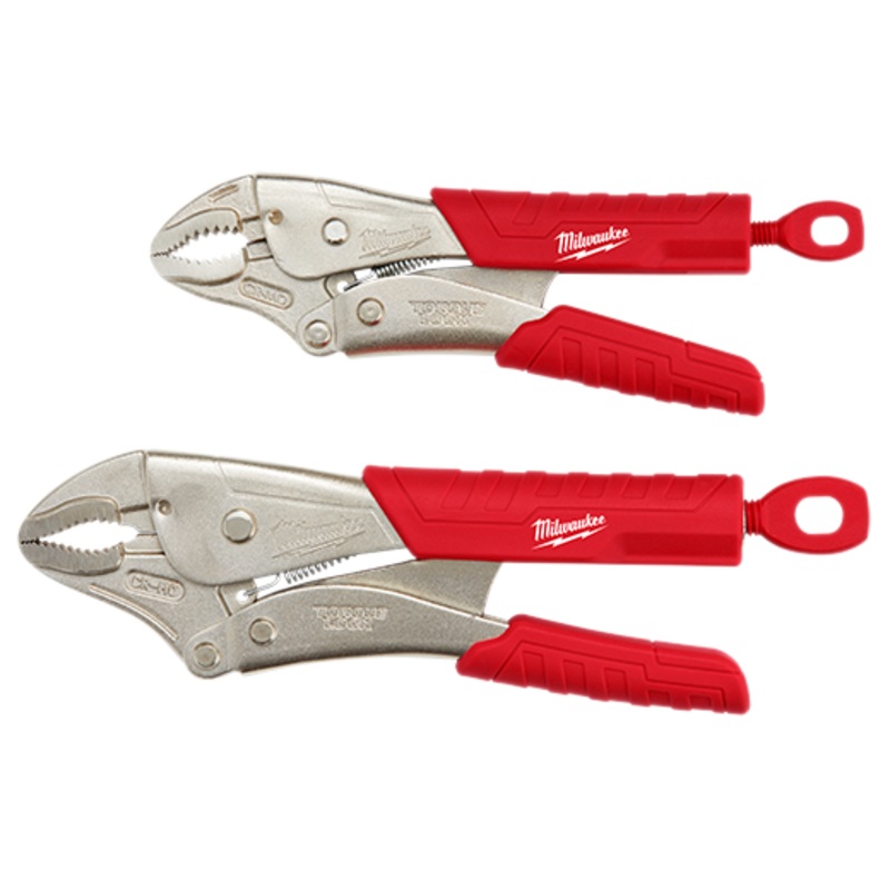 MILWAUKEE 2 PC. 7" & 10" TORQUE LOCK Curved Jaw Locking Pliers Set w/ Grip