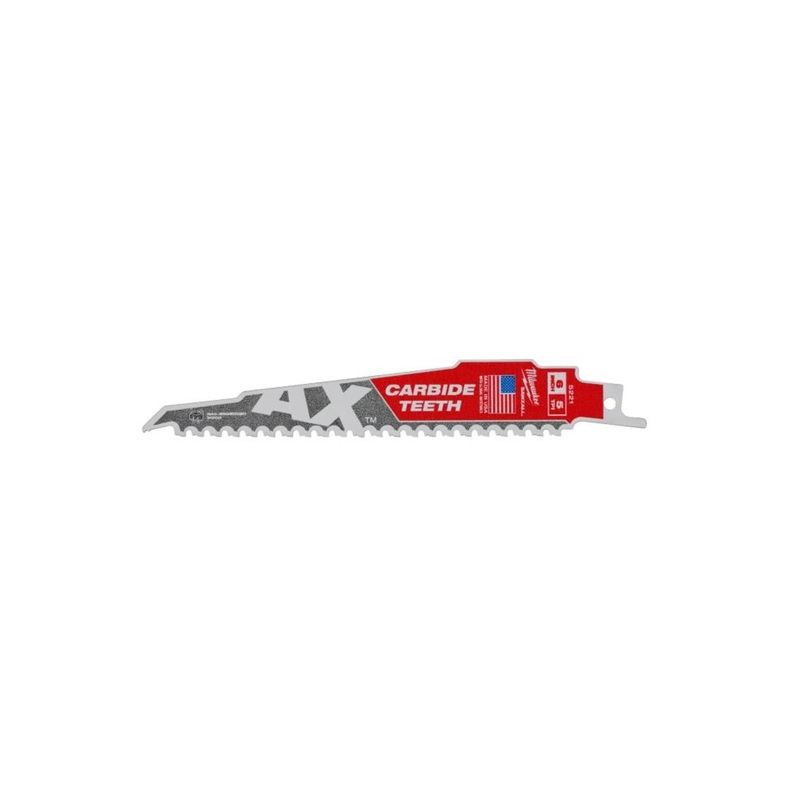 MILWAUKEE 6" 5 TPI AX Nail Embedded Wood SAWZALL Blade w/ Carbide Teeth