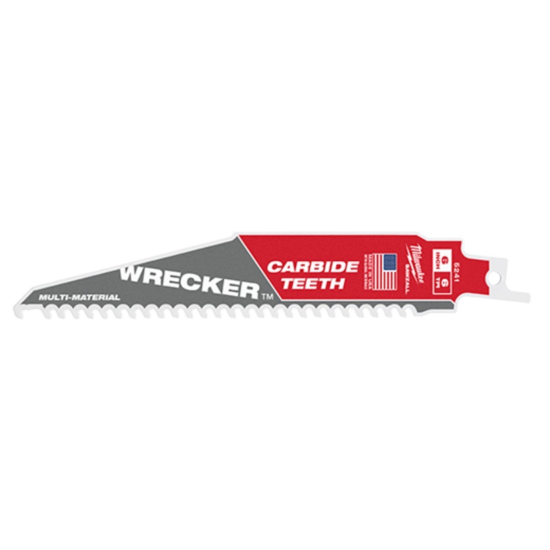 MILWAUKEE 6" 6 TPI WRECKER Multi-Material SAWZALL Blade w/ Carbide Teeth