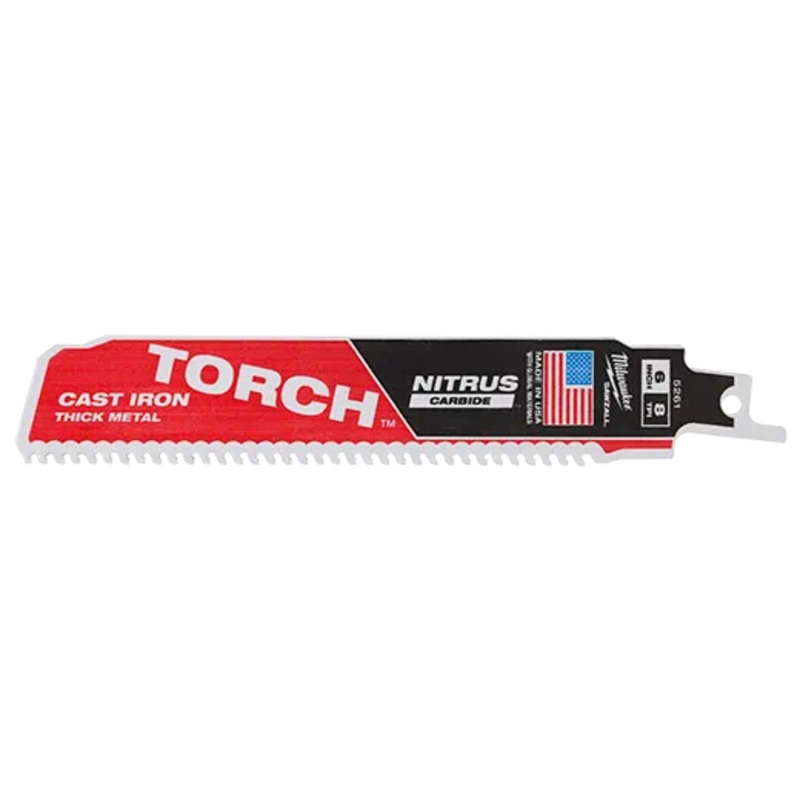 MILWAUKEE 6" 8 TPI SAWZALL TORCH w/ NITRUS CARBIDE