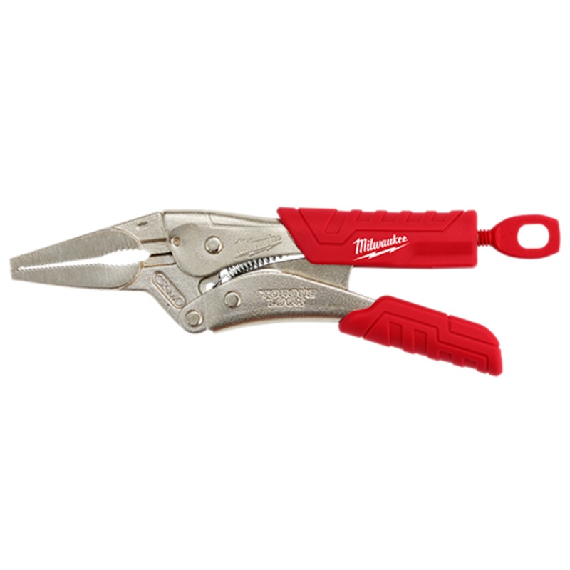 MILWAUKEE 6" TORQUE LOCK Long Nose Locking Pliers w/ Grip