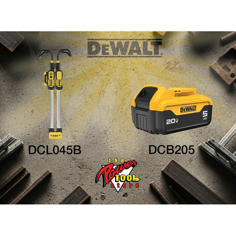 DEWALT 12V MAX* / 20V MAX* Hood Light (Tool Only) DCL045B and DEWALT 20V MAX* 5Ah Battery DCB205