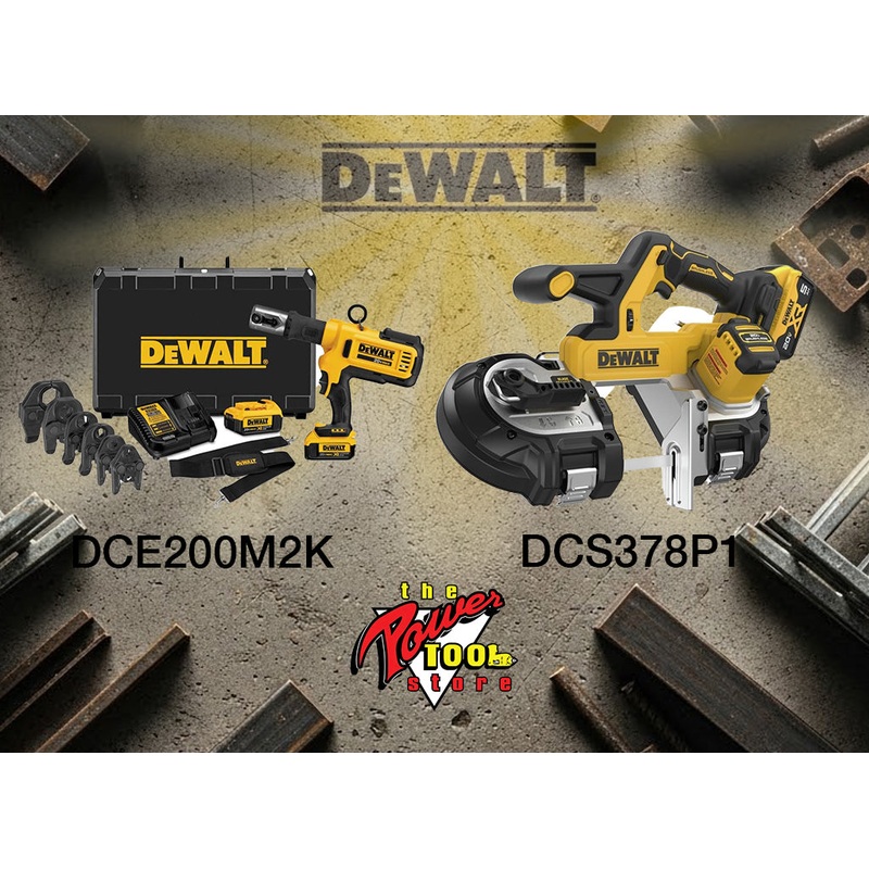 DEWALT 20V MAX* Press Tool w/ Jaws Kit DCE200M2K and DEWALT 20V MAX* XR Mid-Size Band Saw Kit DCS378P1