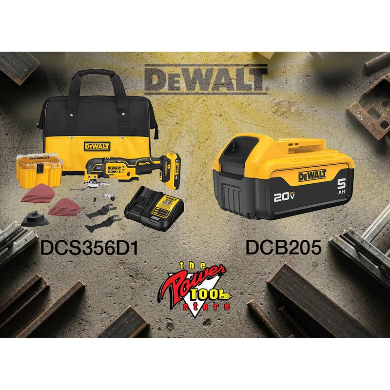 DEWALT 20V MAX* XR 3-Speed Oscillating Multi-Tool Kit DCS356D1 and DEWALT 20V MAX* 5Ah Battery DCB205