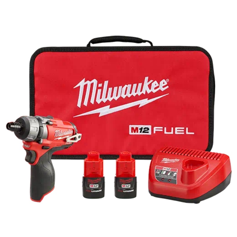 MILWAUKEE M12 FUEL 1/4" Hex 2-Speed Screwdriver Kit