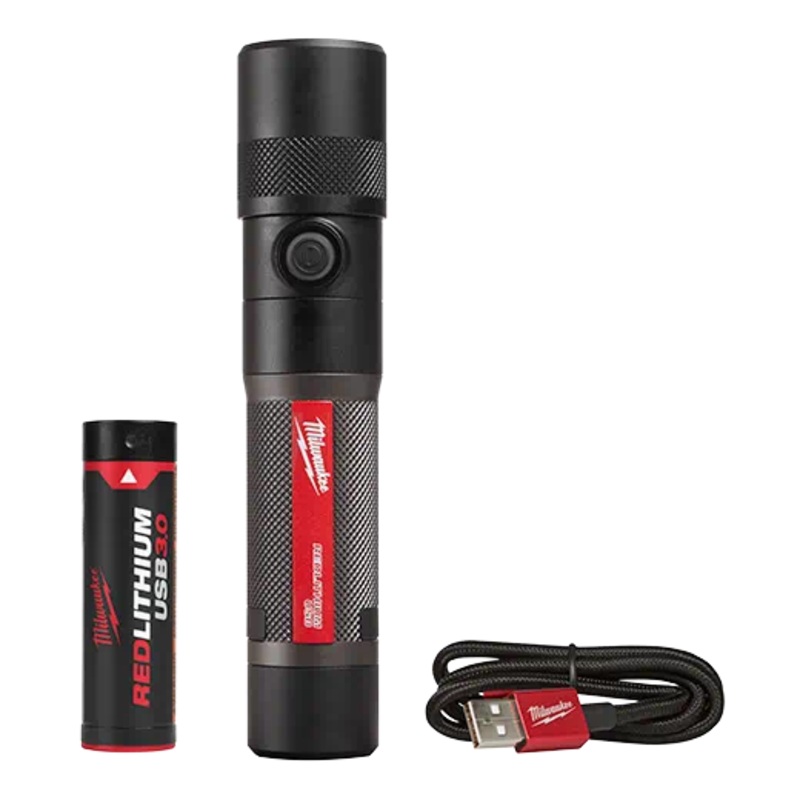 MILWAUKEE REDLITHIUM USB 1100L Twist Focus Flashlight