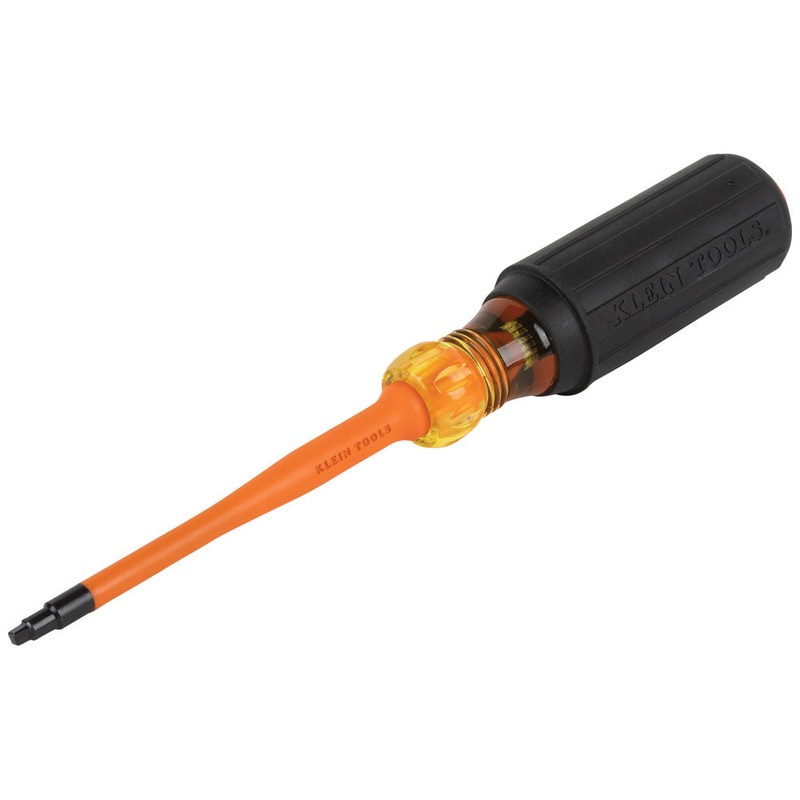 KLEIN TOOLS Slim-Tip 1000V Insulated Screwdriver, #2 Square, 4-Inch Round Shank