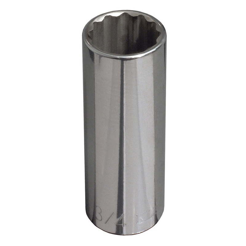 KLEIN TOOLS 1/2-Inch Deep 12-Point Socket, 1/2-Inch Drive