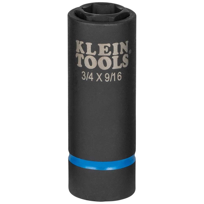 KLEIN TOOLS 2-in-1 Impact Socket, 6-Point, 3/4 and 9/16-Inch