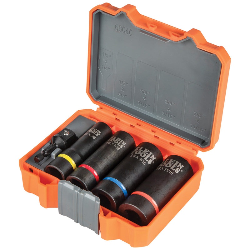KLEIN TOOLS 5 PC. 12-Point 2-IN-1 Impact Socket Set