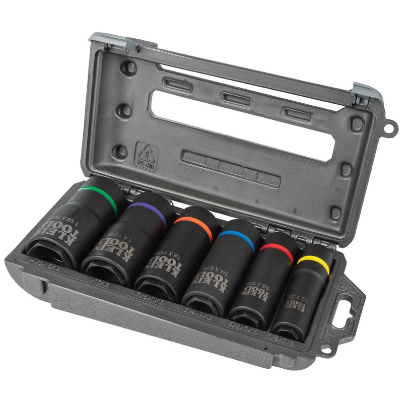 KLEIN TOOLS 6 PC. 6-Point 2-IN-1 Impact Socket Set