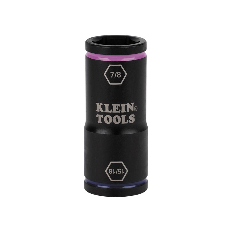 KLEIN TOOLS Flip Impact Socket, 15/16 and 7/8-Inch