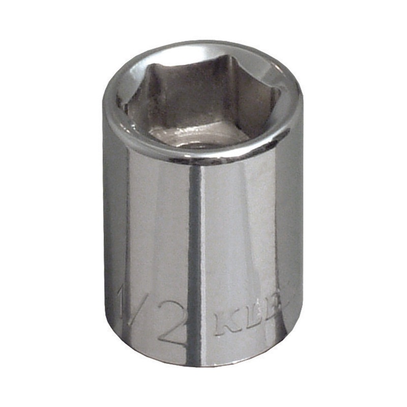 KLEIN TOOLS 1/2-Inch Standard 6-Point Socket, 3/8-Inch Drive