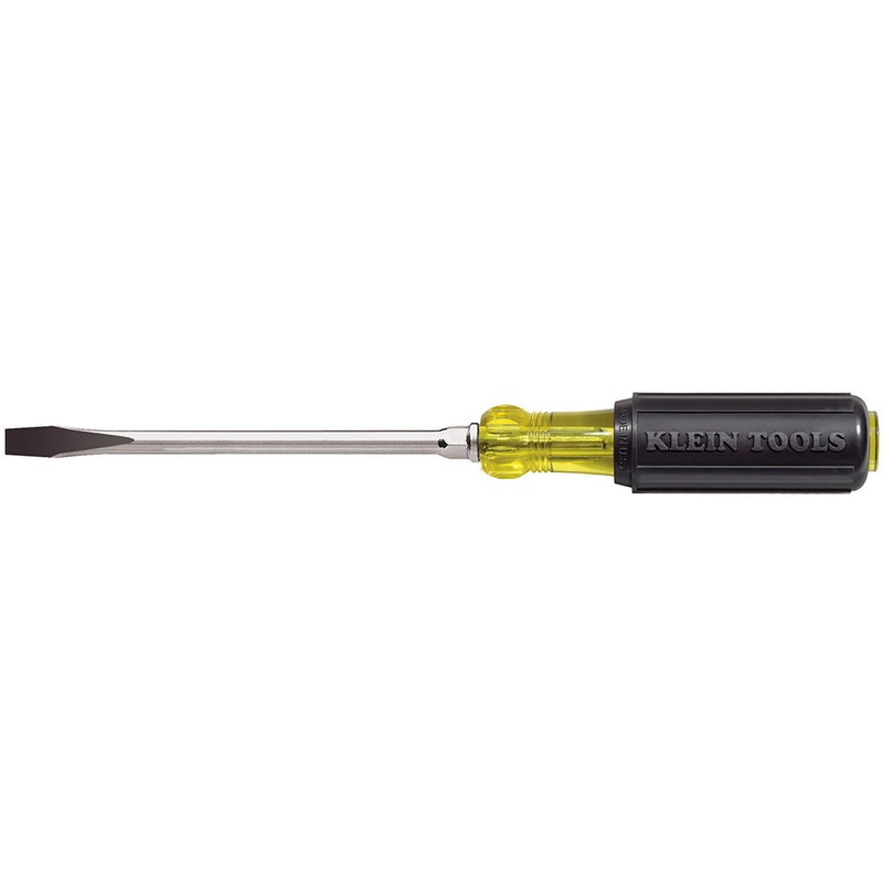 KLEIN TOOLS 1/4-Inch Keystone Screwdriver, 4-Inch Round Shank