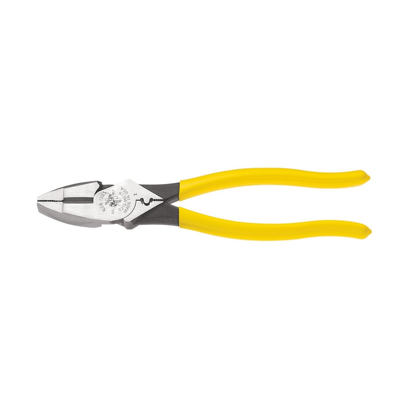KLEIN TOOLS 9" New England Nose High Leverage Side Cutting/Connector Crimping Pliers