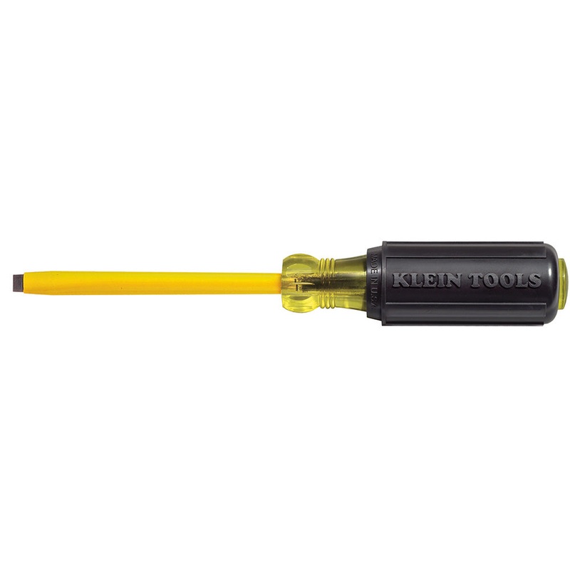 KLEIN TOOLS Coated 3/16-Inch Cabinet Tip Screwdriver, 6-Inch