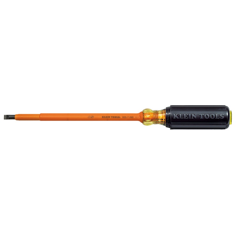KLEIN TOOLS Insulated 1/4-Inch Cabinet Tip Screwdriver, 7-Inch