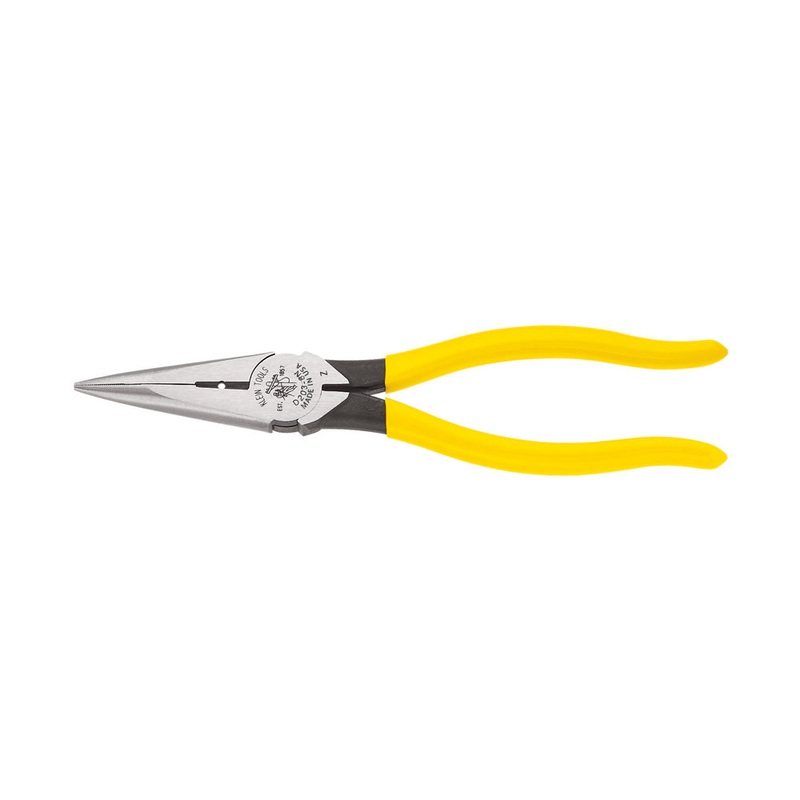 KLEIN TOOLS 8" Long Nose Side Cutting & Stripping Pliers