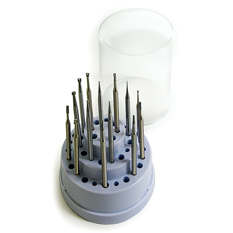 Miniature Carbide Bur Assortment Kit, 1 each 201, 202, 203, 204, 205, 206, 207, 208, 212, 215, 217, 220, 230, & 240, 3/32 Shank