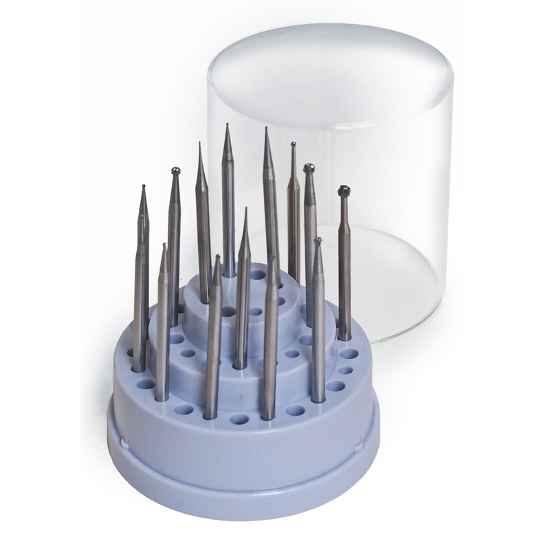 Miniature Carbide Bur Assortment Kit, 1 each A-201, A-202, A-212, A-213, A-214, A-215, A-216, A-217, A-219, A-220, A-222, A-224, A-226, A-228 & A-230, 3/32 Shank