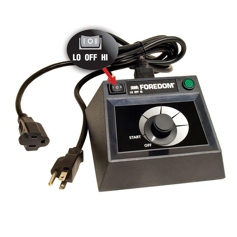 Variable Speed Plastic Table Top Dial with Switch for Dual Speed Range, SR, L, 3 Prong North American Plug, 115v