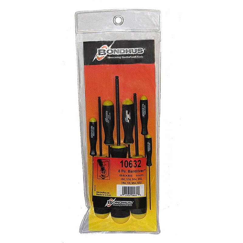 Set 8 Ball End Screwdrivers .050-5/32