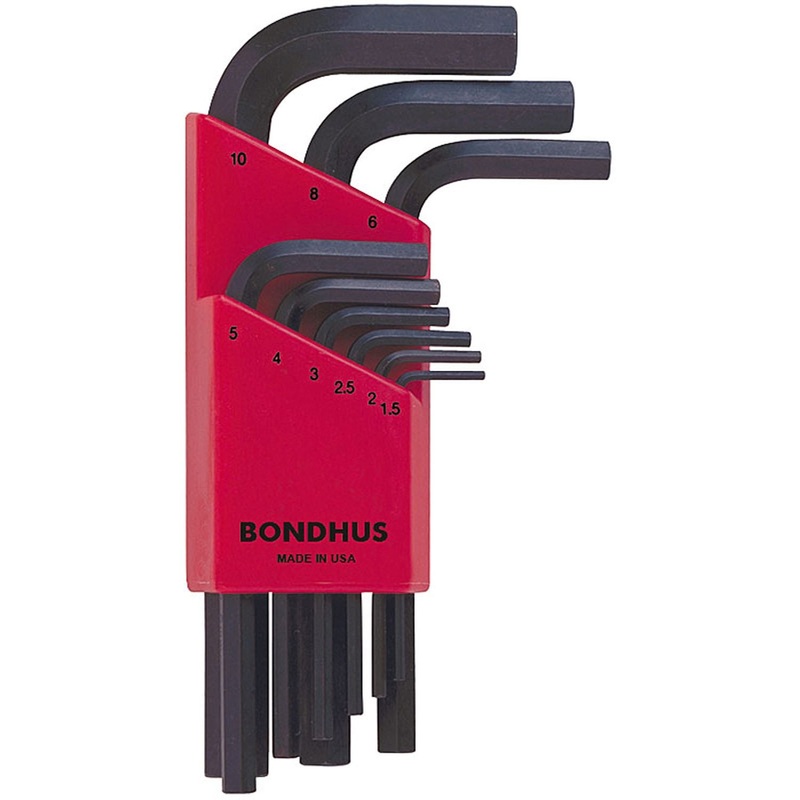 Set 9 Hex L-wrenches 1.5-10mm - Short