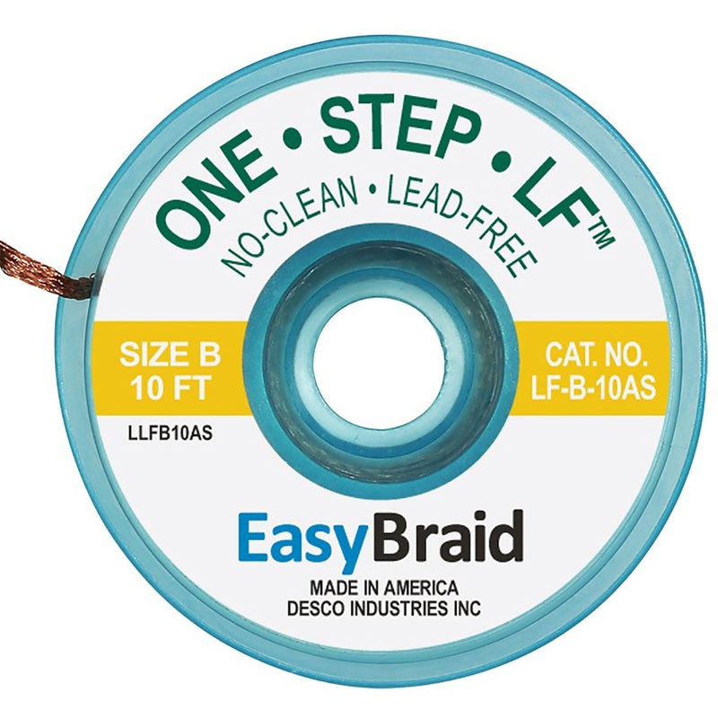 EasyBraid - Desoldering Braid, Lead Free, .050 & .075" X 10', Antistatic
