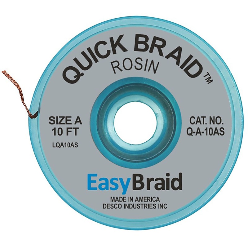 EasyBraid - Desoldering Braid, Quick Braid, .025 -0.125" Antistatic