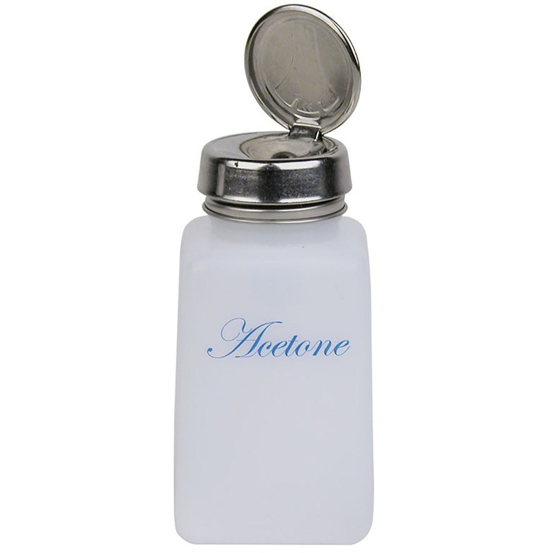 Menda - One-Touch, HDPE, 6oz, Imprinted 'Acetone', Sky Blue
