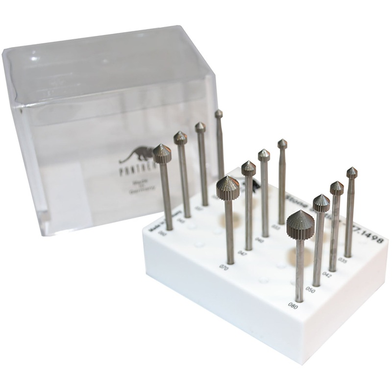Panther Burs, Set of 12, Stone Setting 3/32 shank 3.0 - 8.0mm