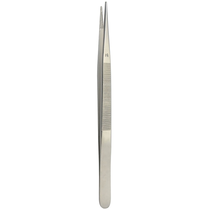 Jeweler's Basics - Diamond Tweezer, Medium Points Grooved (Economy) 6.25