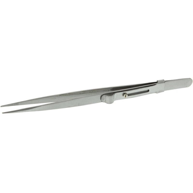 Tweezers - Diamond, Slide Lock, Stainless Steel, 6.25