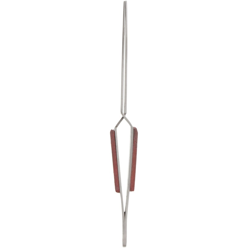Jeweler's Basics - Tweezers, Cross Lock Straight With Fiber Grips - 6.5"