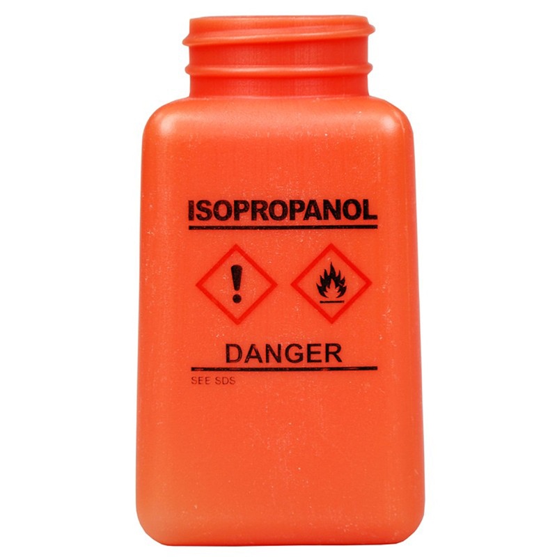 Menda - Bottle Only, HDPE Durastatic Orange, GHS Label, Isopropanol Printed,6oz