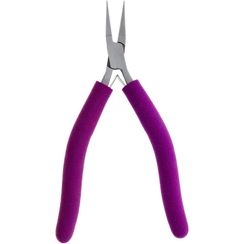 Pliers - Flat Nose, 6.5 4mm Slim Line (Purple Padded Grips)