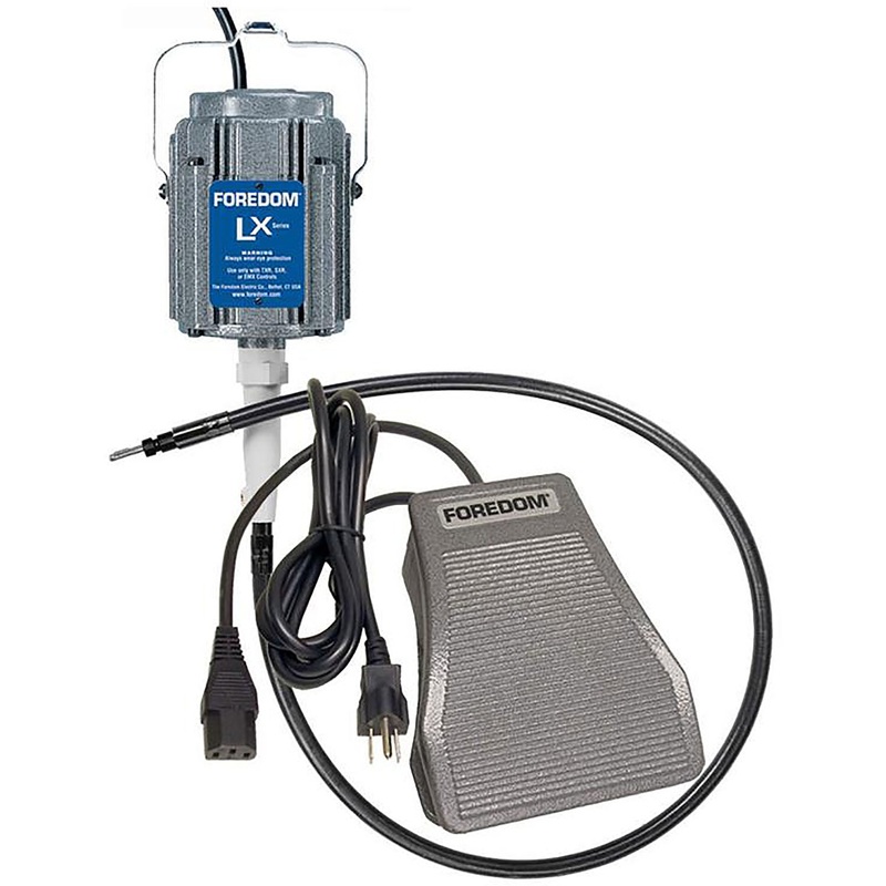 1/10 hp LX Motor with Standard Shaft & Sheath and SXR-1 Cast Iron Foot Pedal Speed Control, 115v