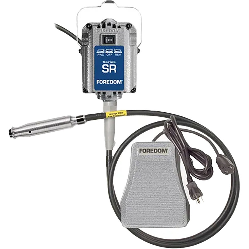 1/6 hp SR Motor w/66 long non-conductive key tip shaft & sheath, H.44T Collet Style Handpiece, SCT Metal Foot Pedal Speed Control, 115v