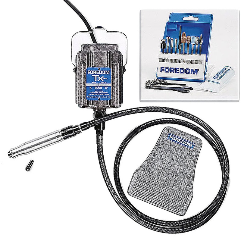 Industrial Kit w/ 1/3 hp TX Motor with 60 Square Drive Heavy Duty Shaft & Sheath,, SXR Metal Foot Pedal Speed Control, #44HT Handpiece and More