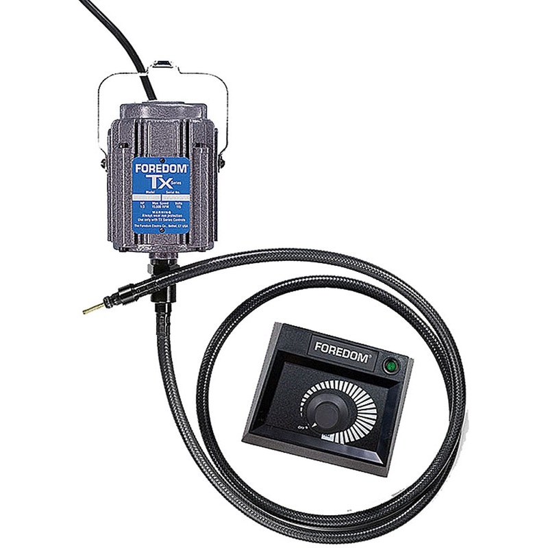 TX 1/3 hp Motor with 60 Square Drive Heavy Duty Shaft & Sheath, EMX Plastic Table Top Dial Speed Control, 115v