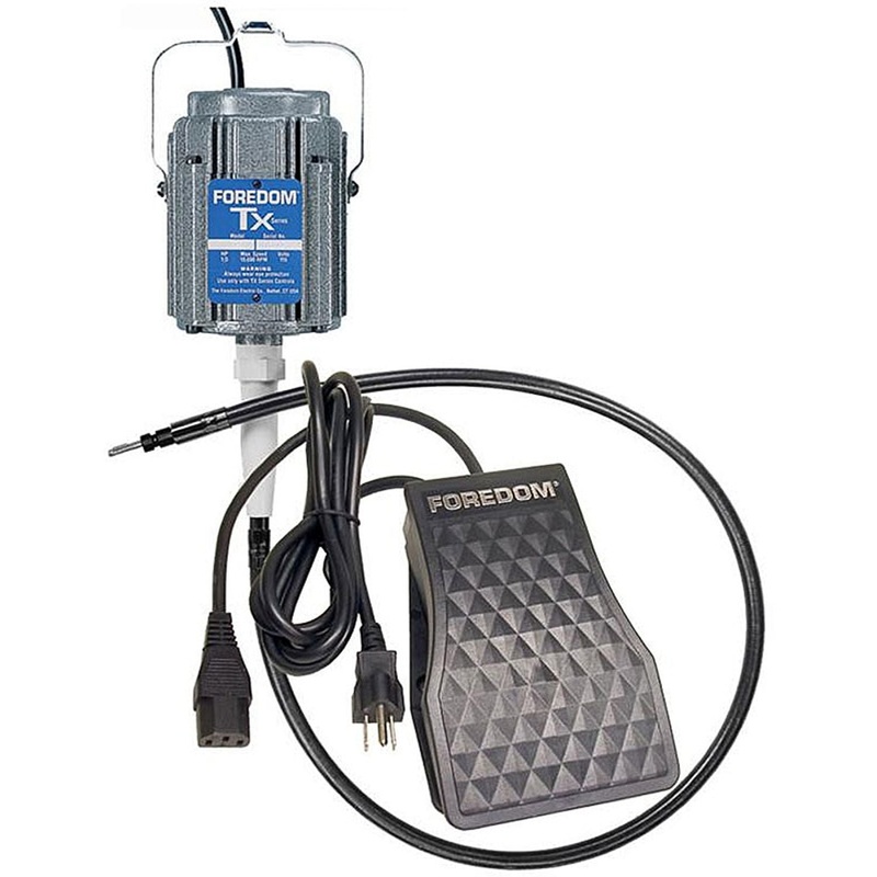 TX 1/3 hp Motor with Standard Shaft & Sheath and TXR Plastic Foot Pedal Speed Control, 115v