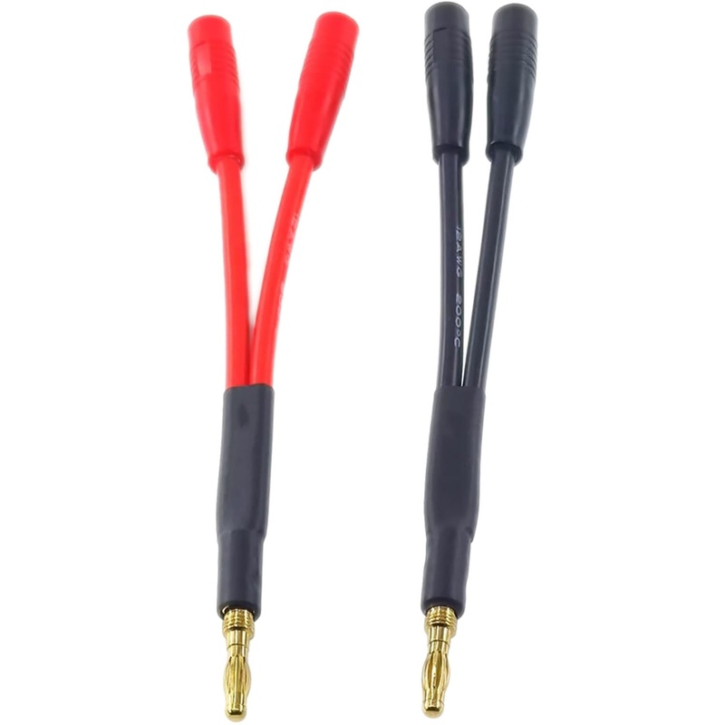 Banana Plug Y Adapter, 2-Female to 1 Male 4mm Banana Jack Socket